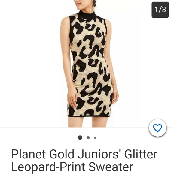 NWT Planet Gold Junior's Leopard Print sweater dress Size S - Picture 2 of 15